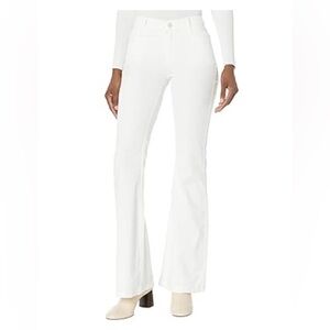 PAIGE White Micro Corduroy Flare Women's Pants